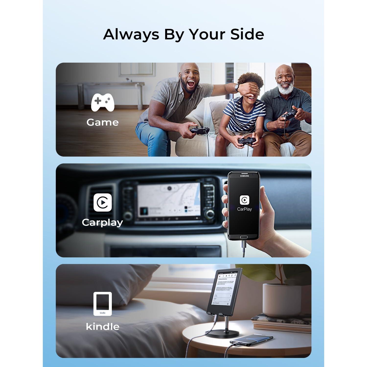 Cable USB C a Micro USB 1.0m LISEN 2-Pack Carga Rápida 2.4A