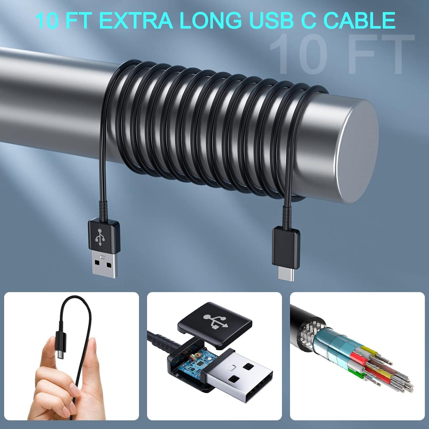 Cargador rápido USB C 15W Ubearkk 10FT para Samsung Galaxy
