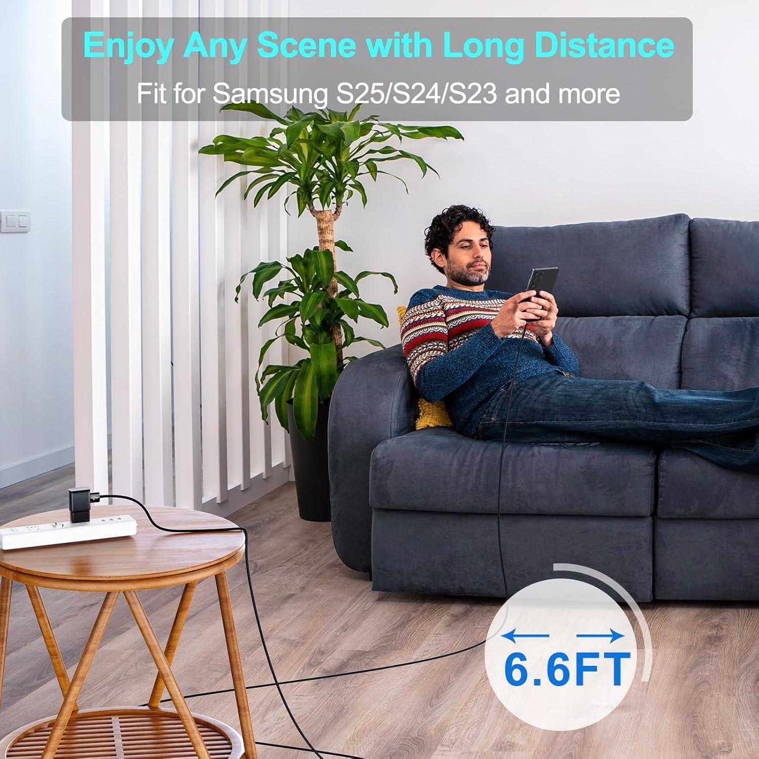 Cargador rápido USB C 15W Ubearkk 10FT para Samsung Galaxy