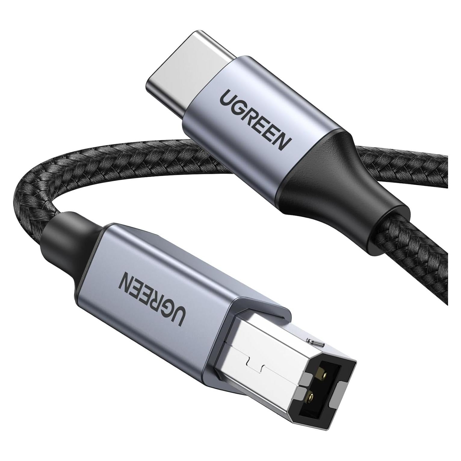 Cable USB B a USB C UGREEN 0.91 m para Impresora y MIDI