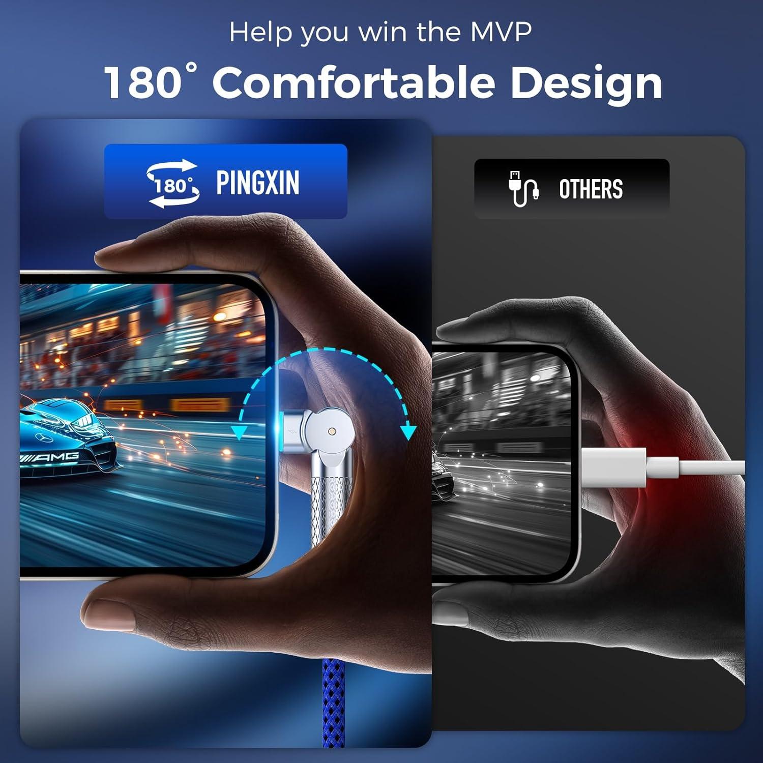 Cable USB C a USB C 3M 240W Trenzado PINGXIN Azul