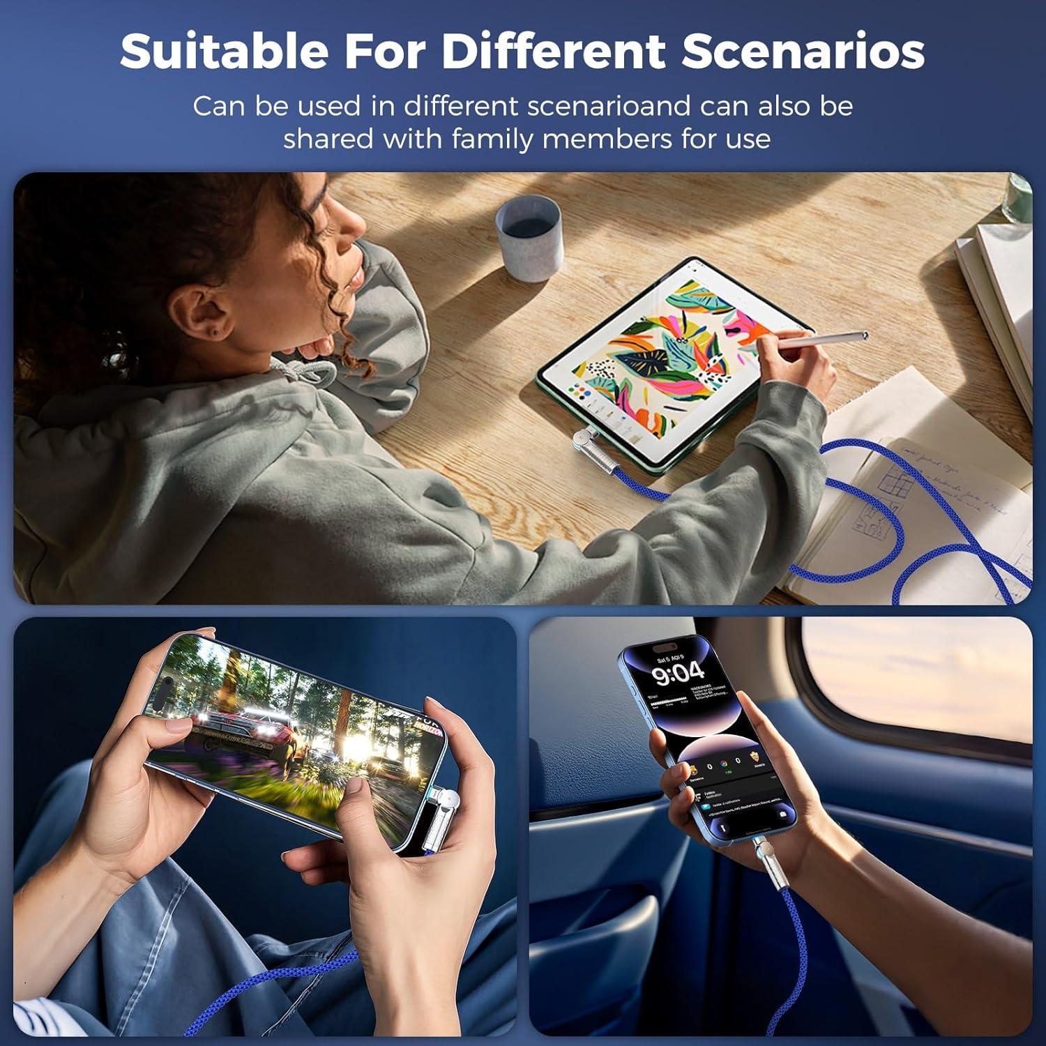 Cable USB C a USB C 3M 240W Trenzado PINGXIN Azul