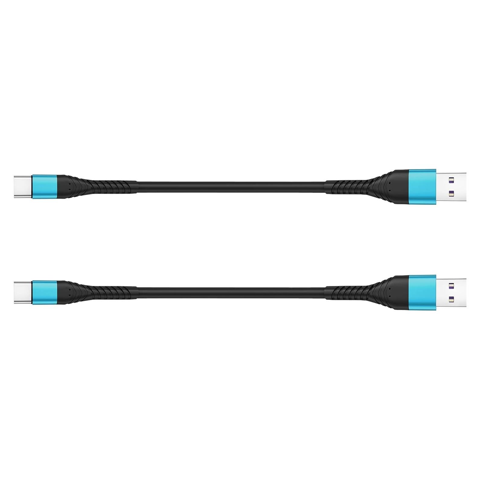 Cable USB Tipo C Icseio 1ft Carga Rápida 2Pack Azul