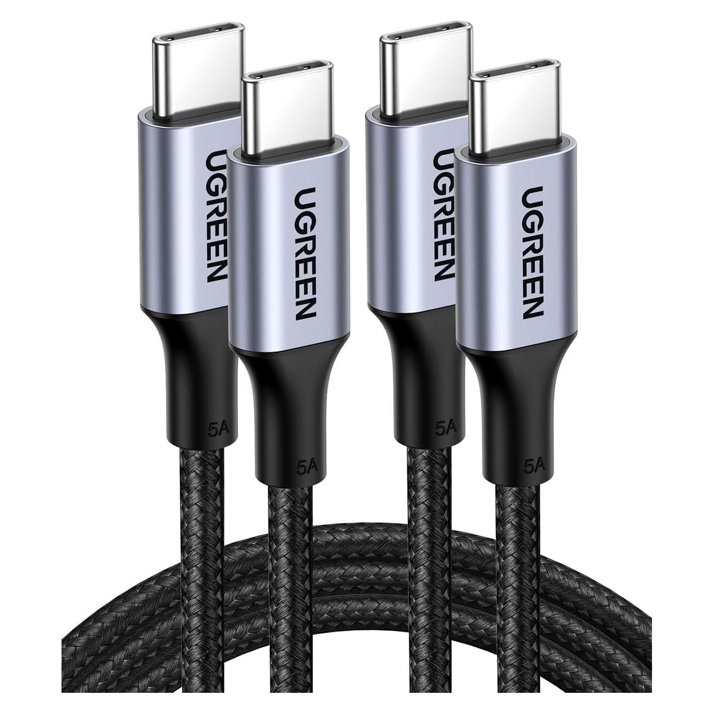 Cable USB C UGREEN 100W - Paquete de 2 Cables 1m Negro
