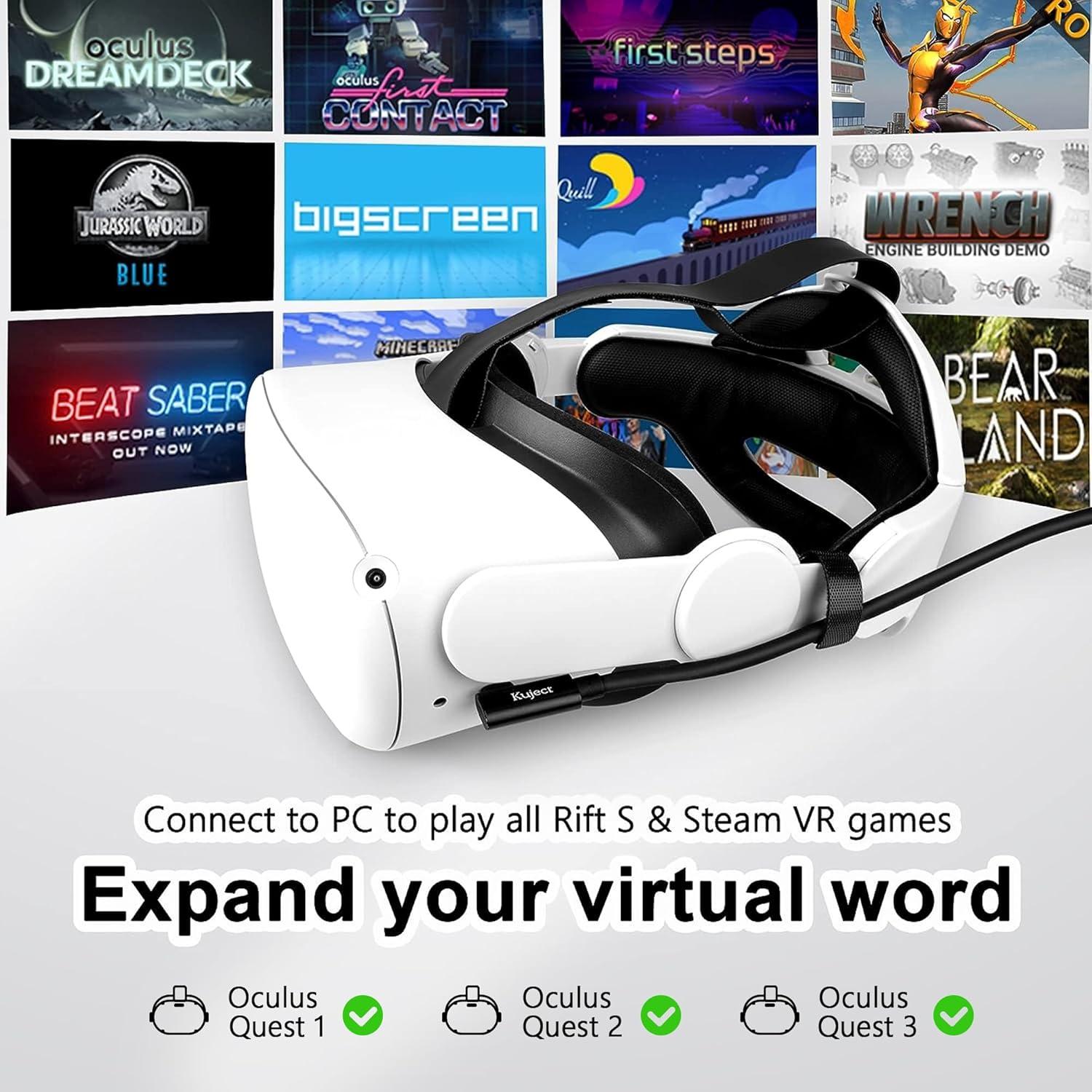 Cable de enlace Kuject 6.1m USB 3.0 tipo C para Quest 2/Pro