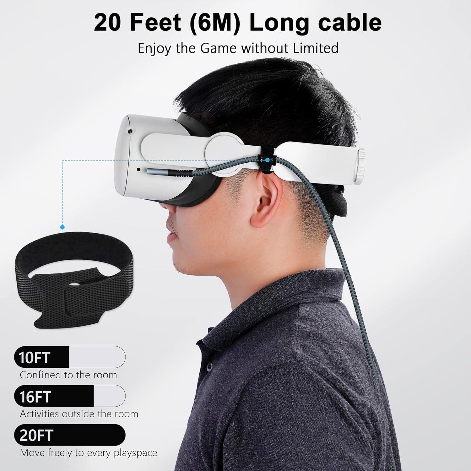 Cable de enlace Kuject 6.1m USB 3.0 tipo C para Quest 2/Pro