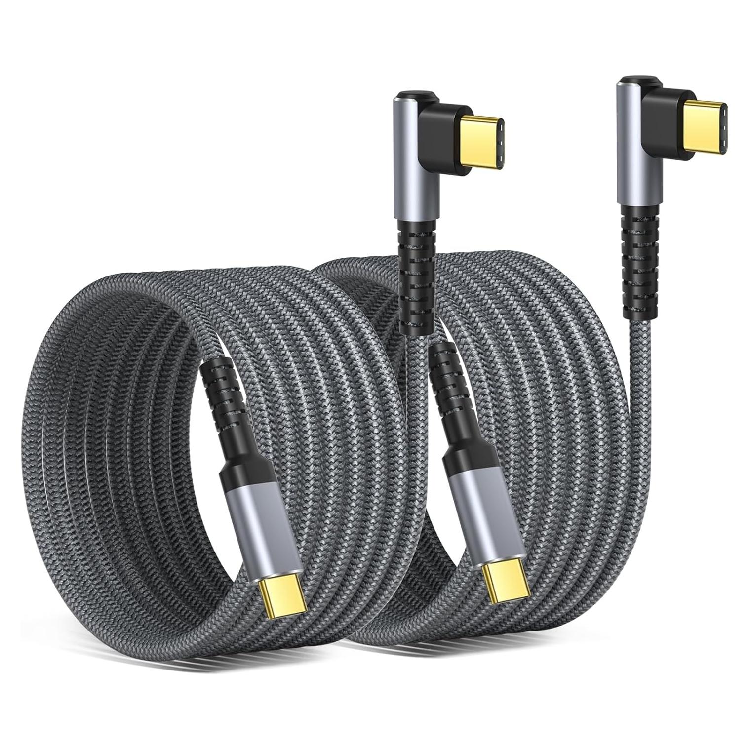 Cable USB C a USB C OKRAY 3m 60W Carga Rápida 90 Grados