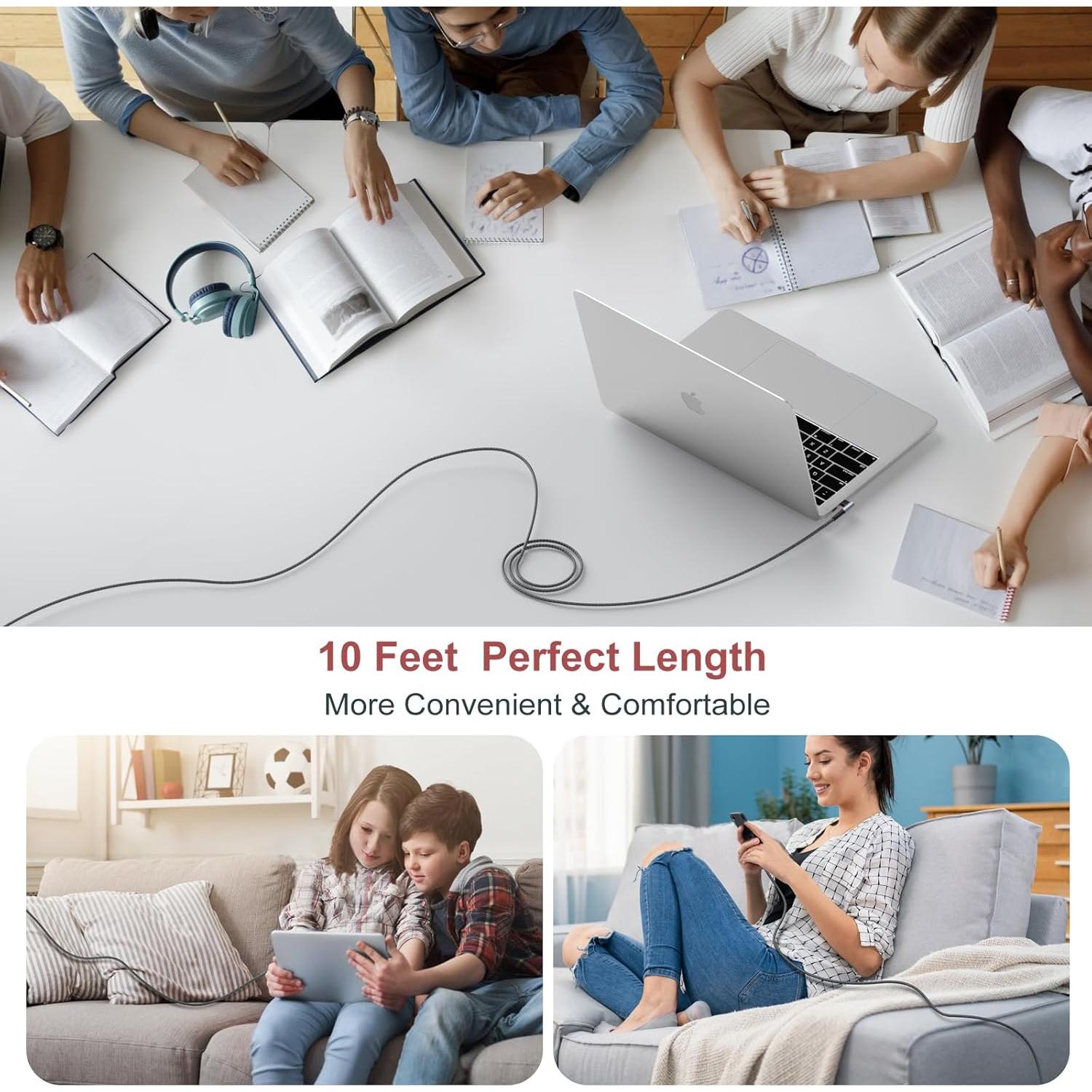 Cable USB C a USB C OKRAY 3m 60W Carga Rápida 90 Grados