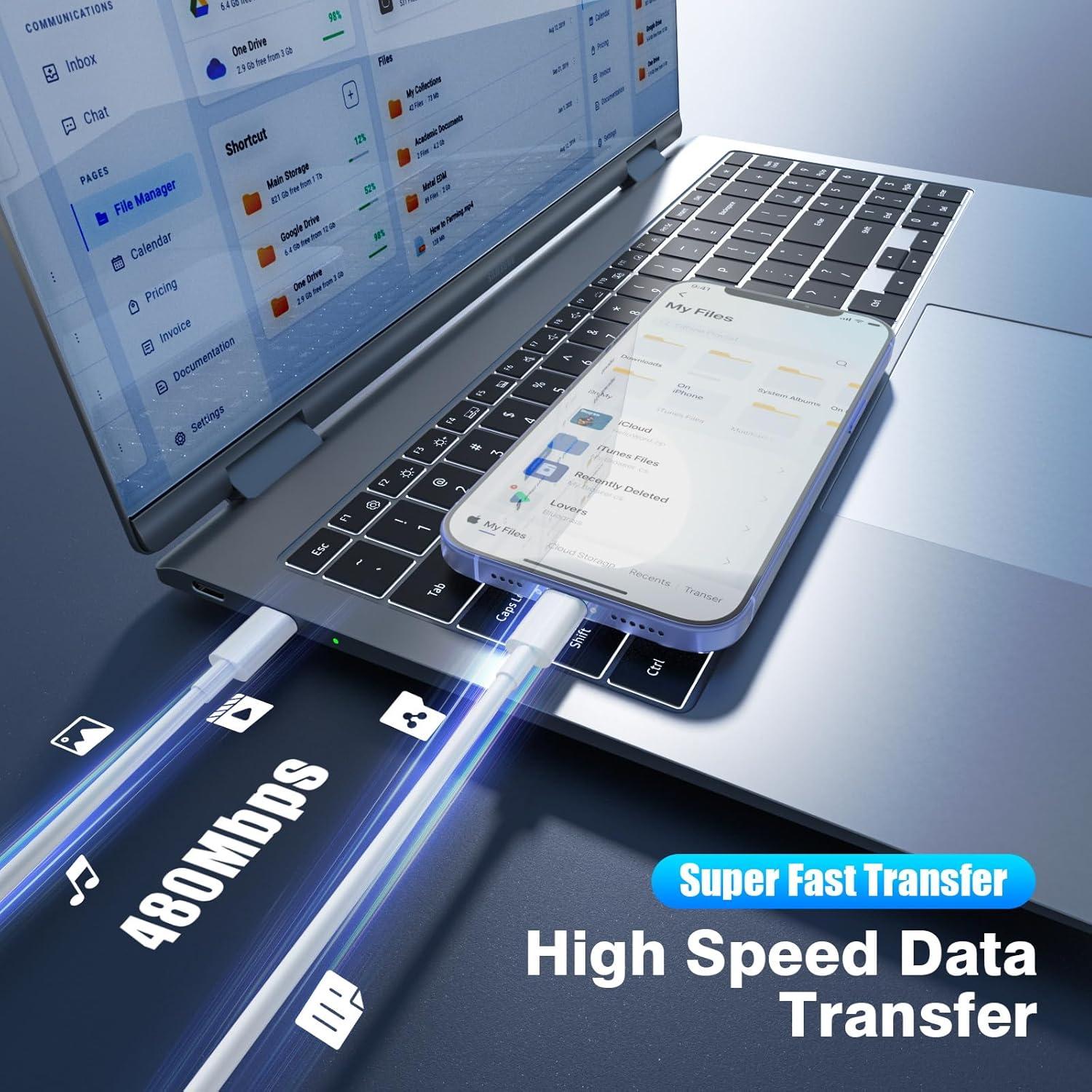 Cable USB C a USB C QZIIW 240W Carga Rápida 3/6/10FT