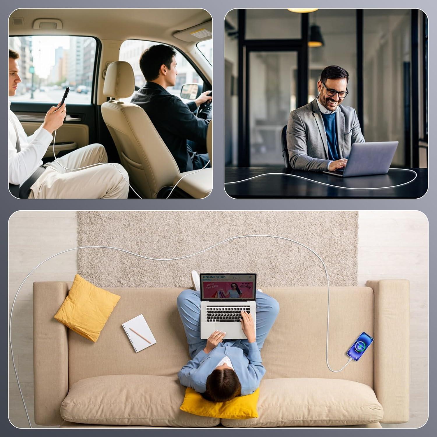 Cable USB C a USB C QZIIW 240W Carga Rápida 3/6/10FT