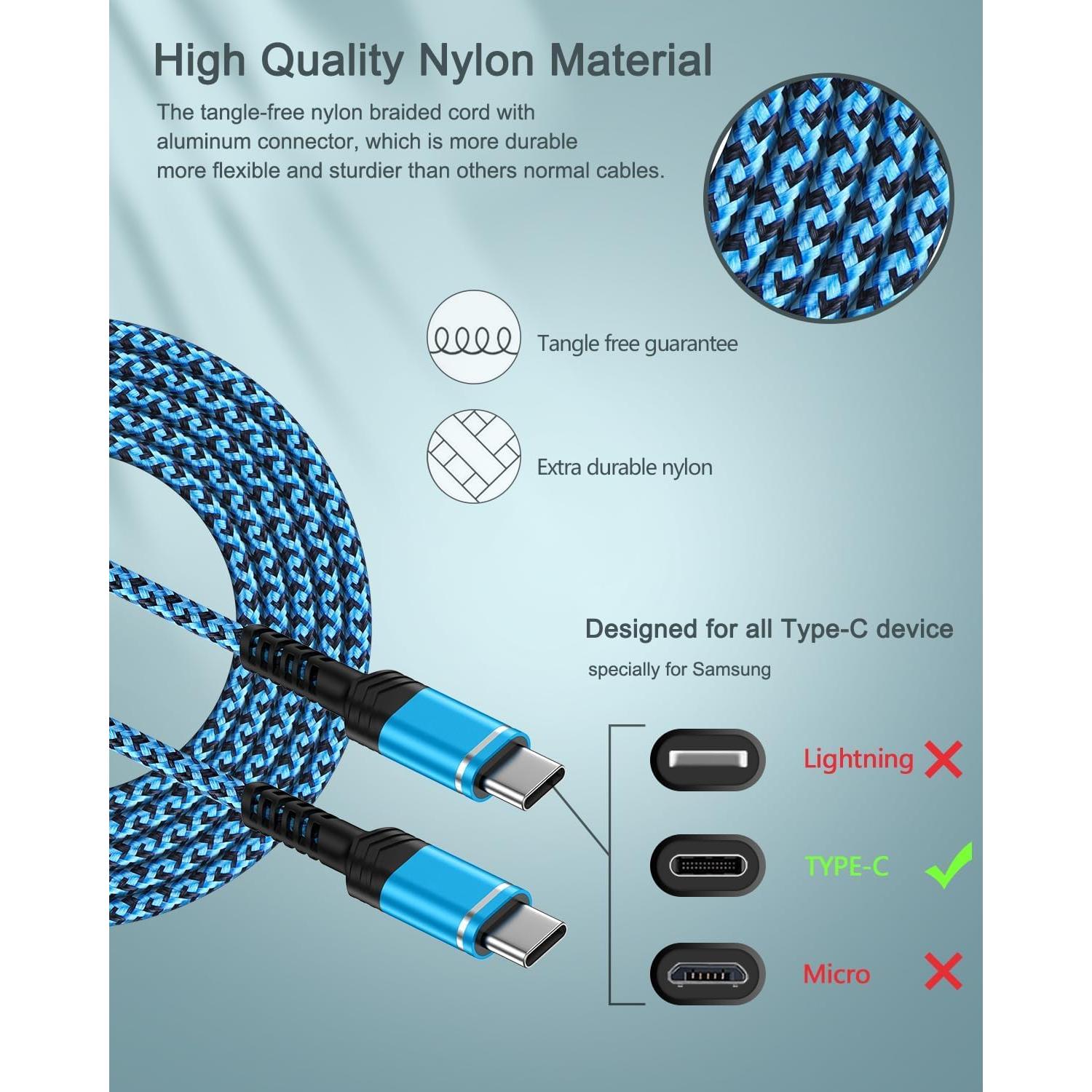 Cable USB C a USB C 1.83 m AILKIN Carga Rápida Compatible iPhone
