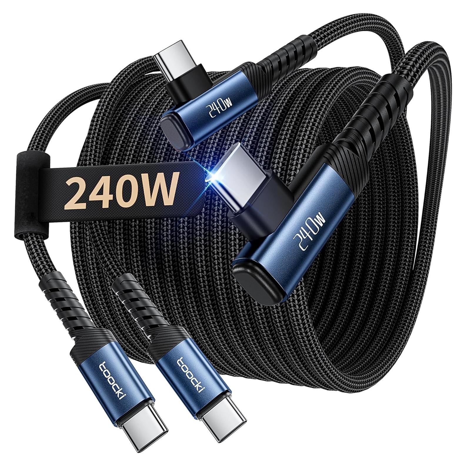 USB C Cable [2Pack, 10ft] 240W Fast Charging Type C Cord, Nylon Braided USB 2.0 Cable for iPhone 17 16 15 Pro Plus Pro Max Air, iPad Pro, Samsung Galaxy S25 S24, Switch, MacBook Pro, Pixel