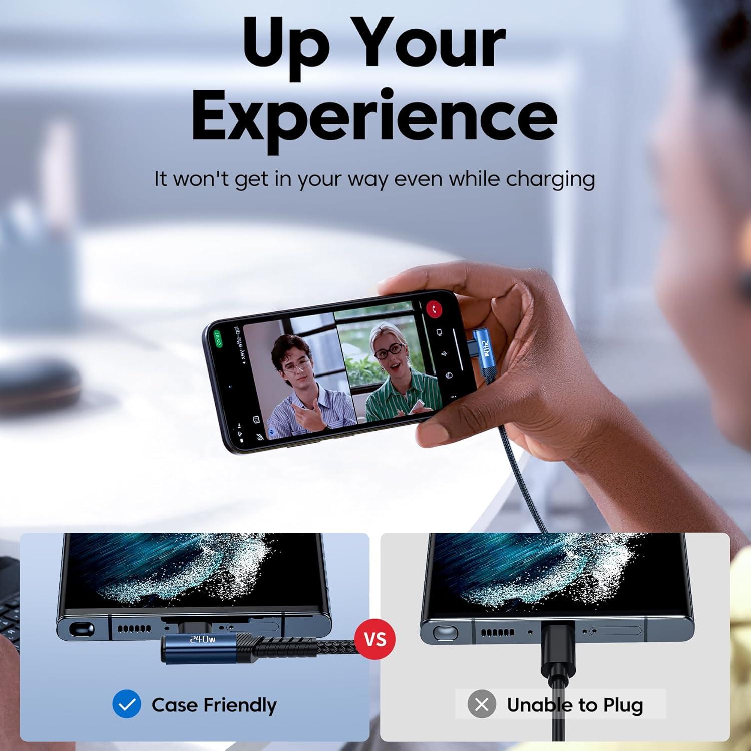 USB C Cable [2Pack, 10ft] 240W Fast Charging Type C Cord, Nylon Braided USB 2.0 Cable for iPhone 17 16 15 Pro Plus Pro Max Air, iPad Pro, Samsung Galaxy S25 S24, Switch, MacBook Pro, Pixel