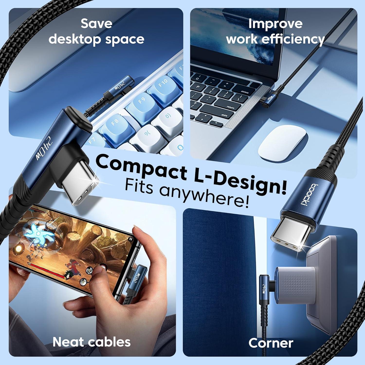 USB C Cable [2Pack, 10ft] 240W Fast Charging Type C Cord, Nylon Braided USB 2.0 Cable for iPhone 17 16 15 Pro Plus Pro Max Air, iPad Pro, Samsung Galaxy S25 S24, Switch, MacBook Pro, Pixel