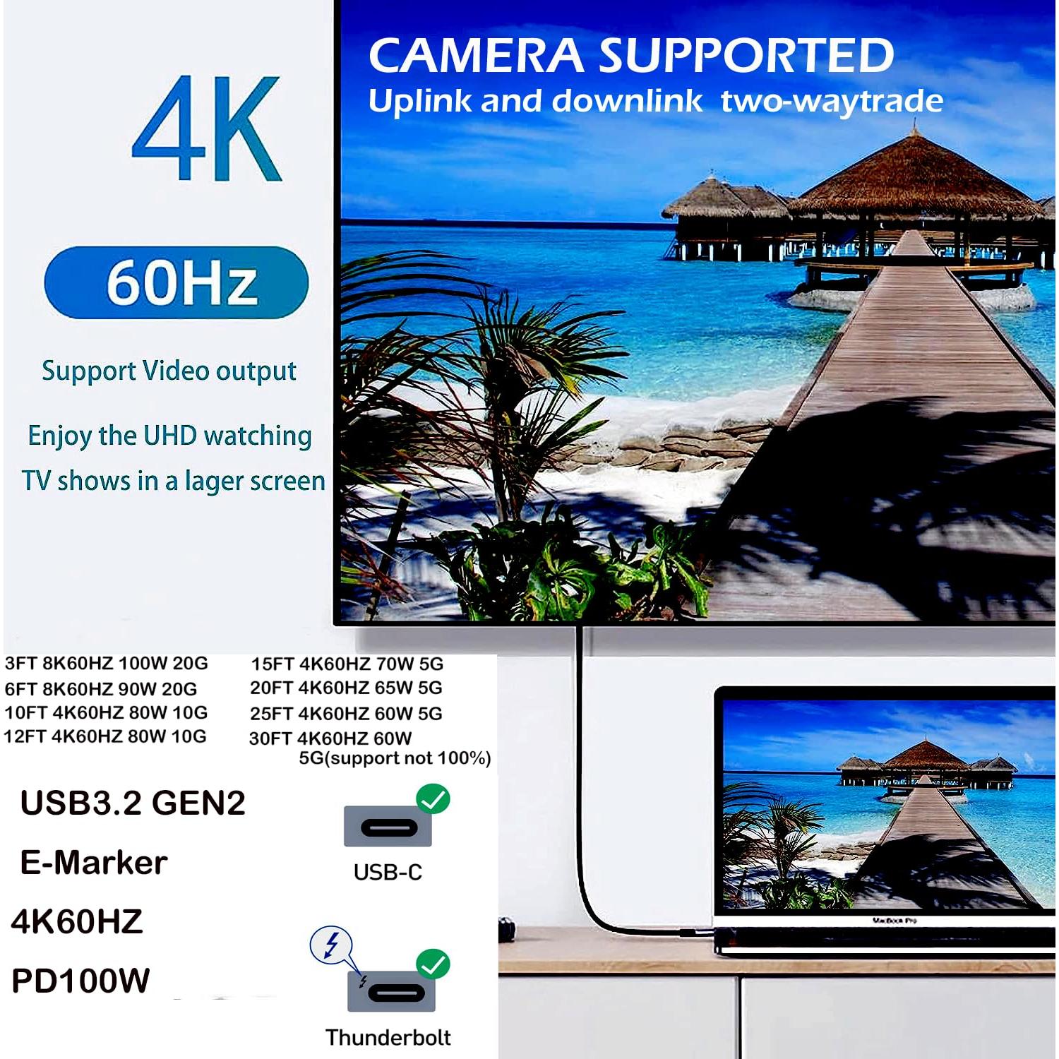 Cable USB C a C 6m 100W 4K 60Hz YOTETION