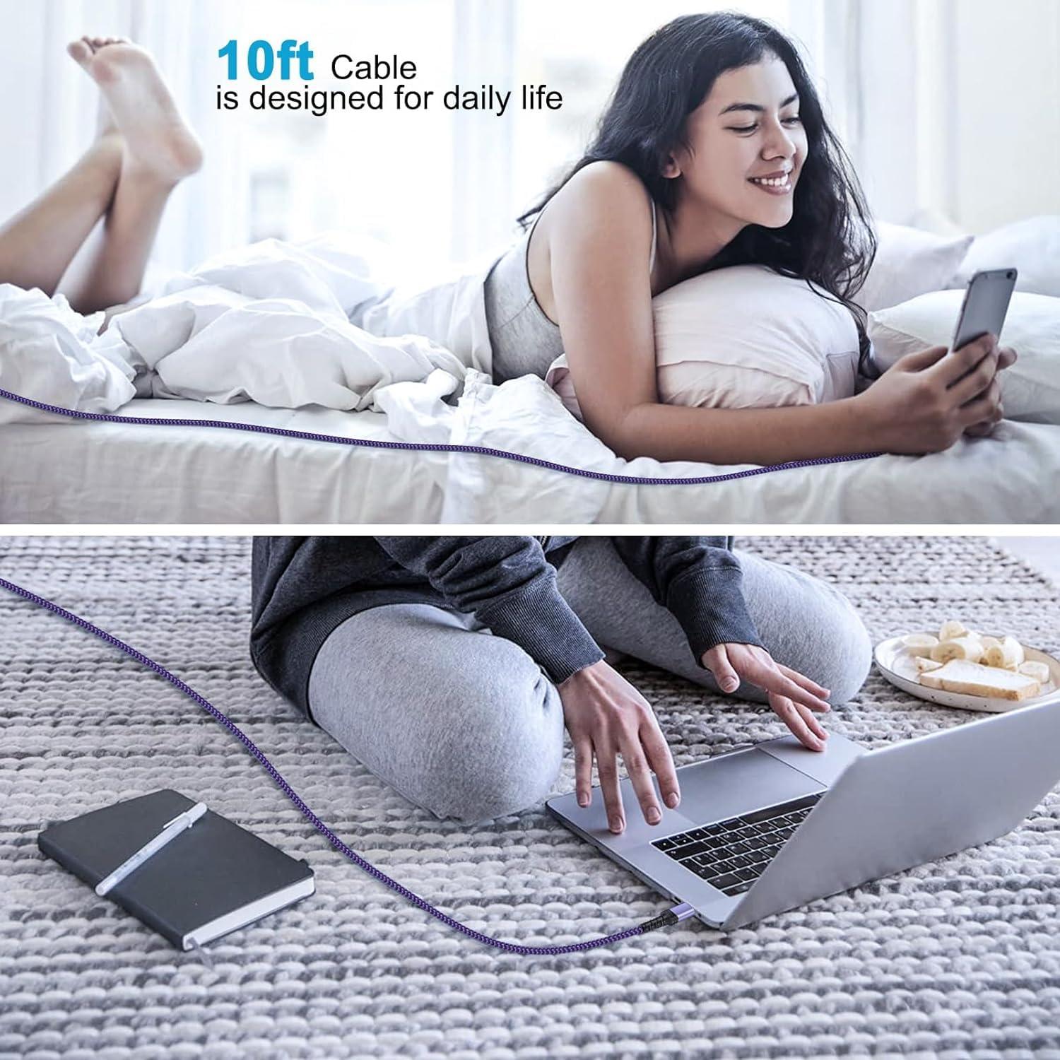 Cable de carga rápida USB Tipo C Samsung 3.05 m púrpura