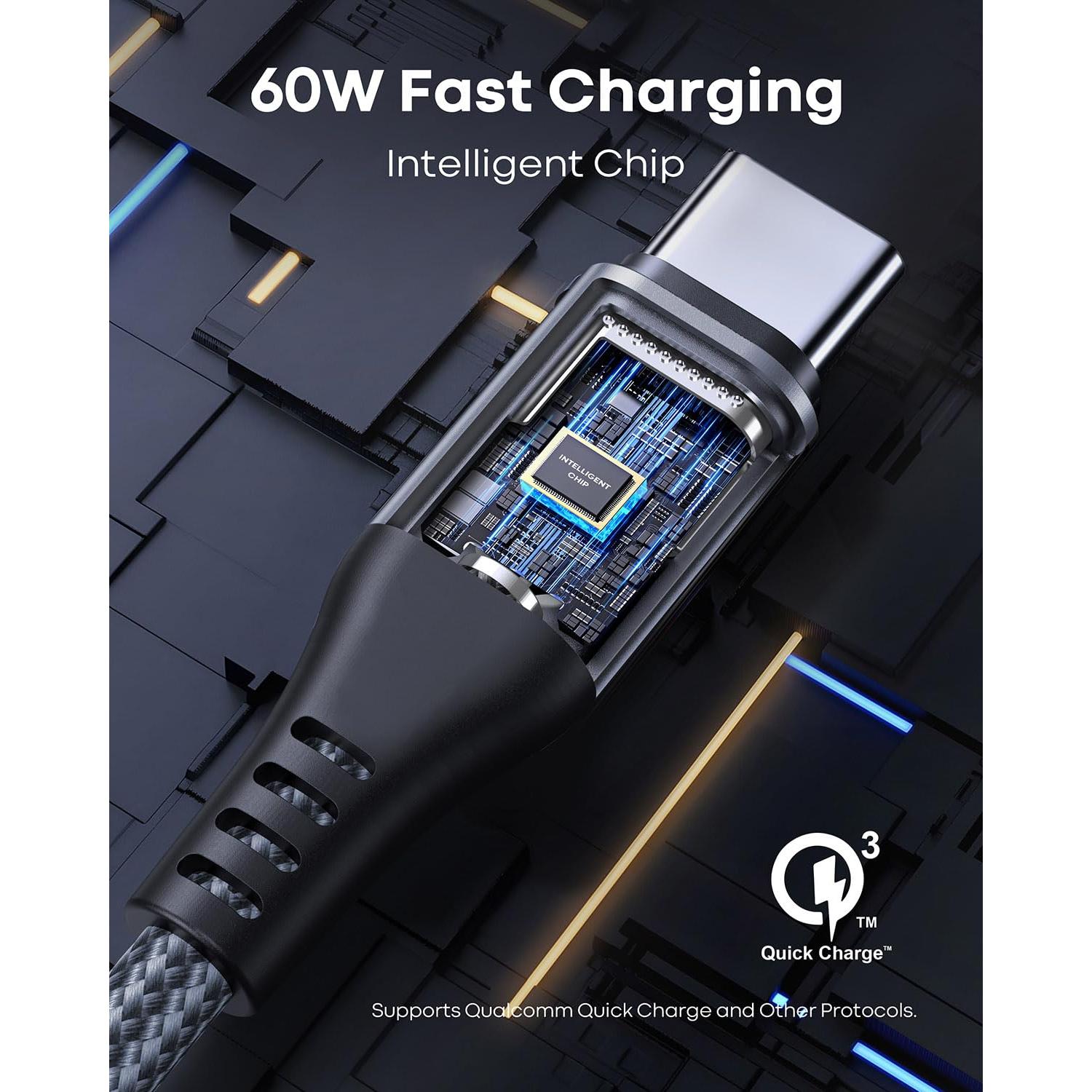 Cable USB C a USB C 20 pies 60W AZPPANXI trenzado nylon