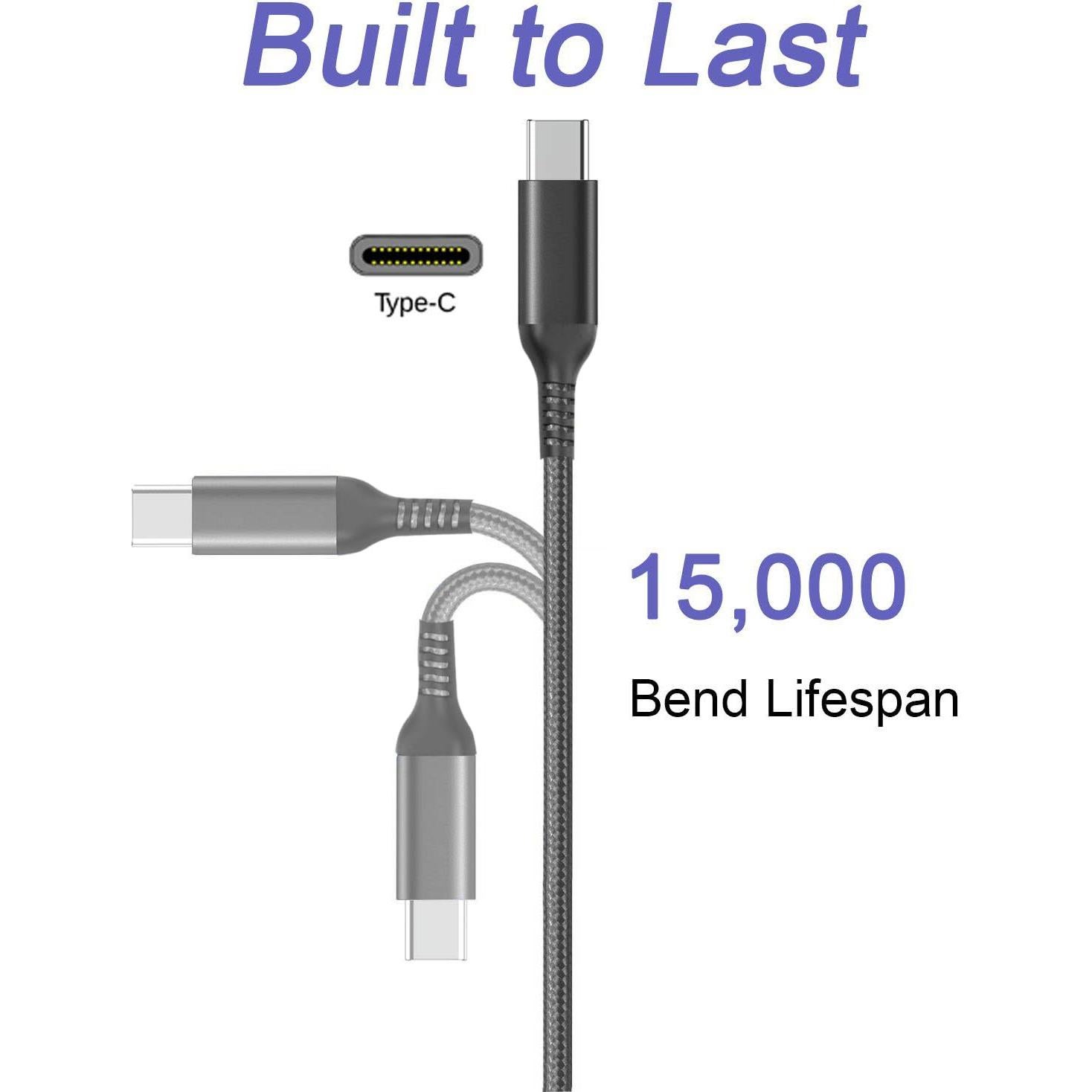 Cable de Carga Rápida USB Tipo C Awnuwuy 10FT Gris