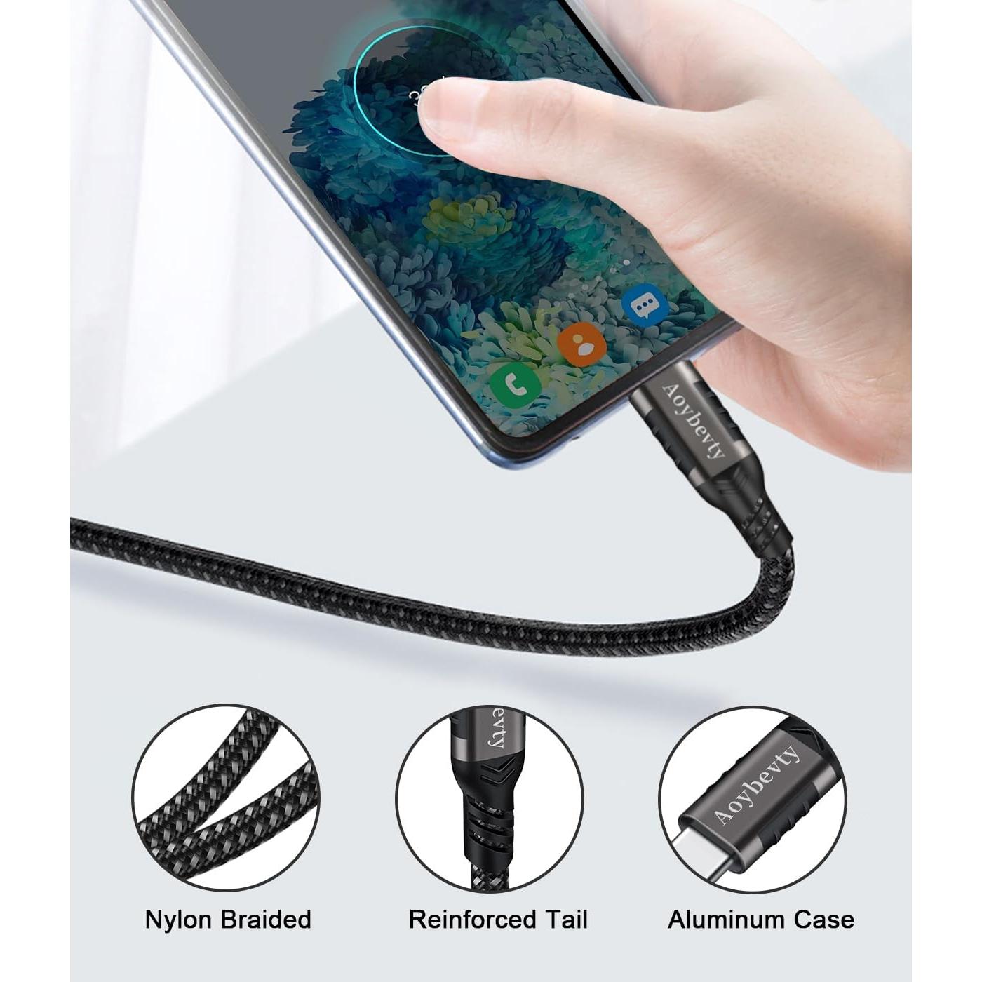 Cable USB A a USB C 2M Aoybevty 10Gbps 60W Carga Rápida