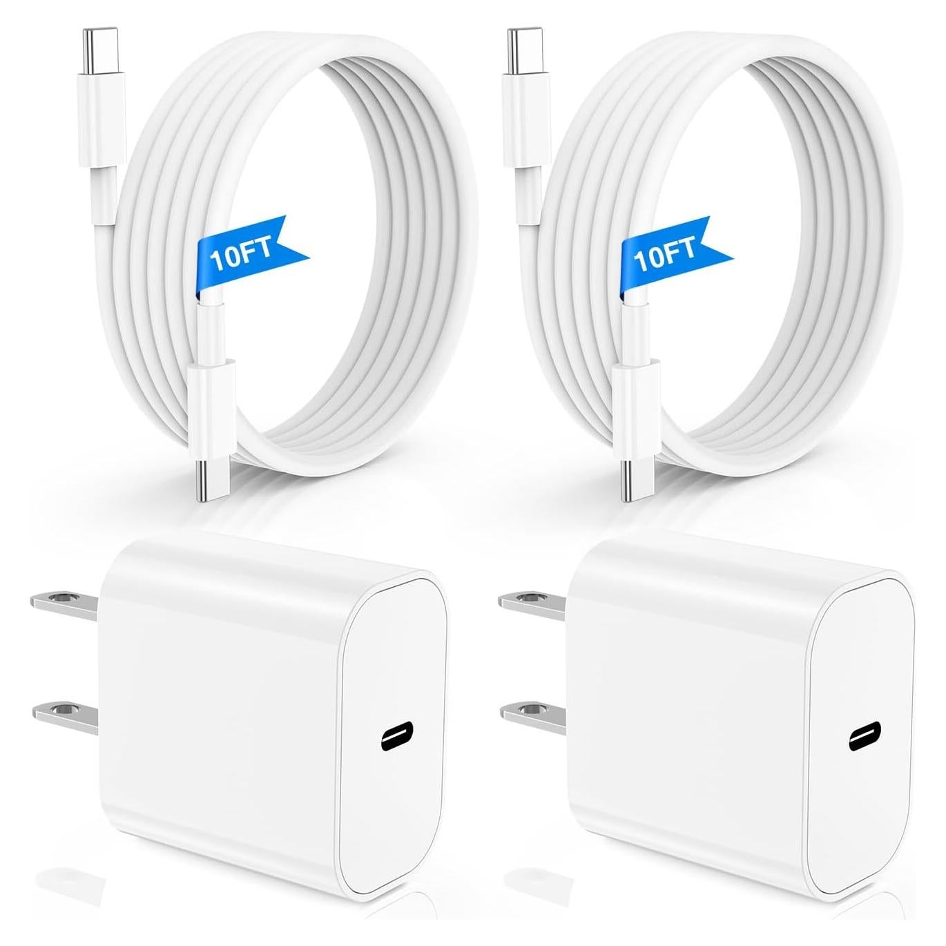 Cargador Rápido USB C 20W para iPhone 16/15 y iPad Pro 12.9