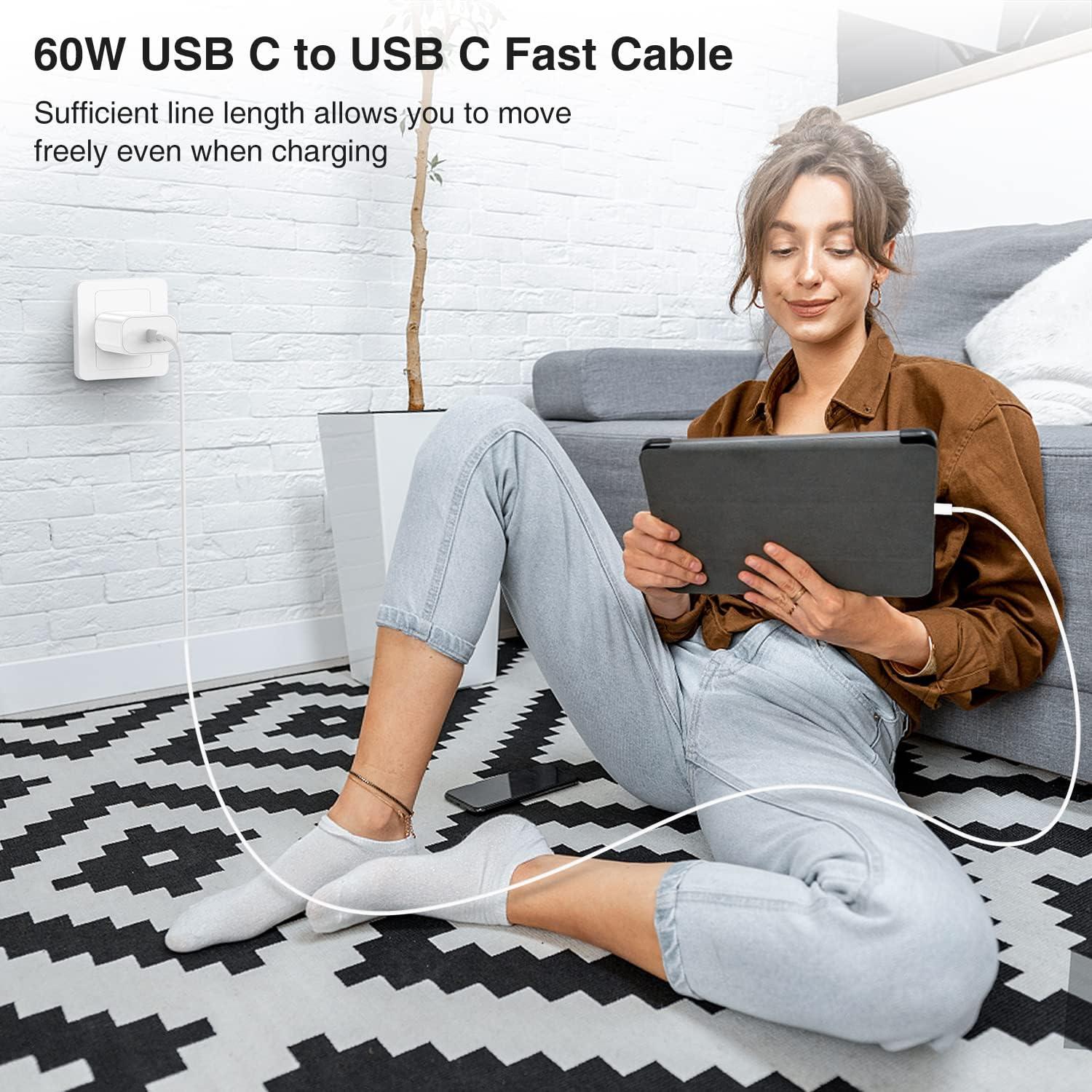 Cargador Rápido USB C 20W para iPhone 16/15 y iPad Pro 12.9