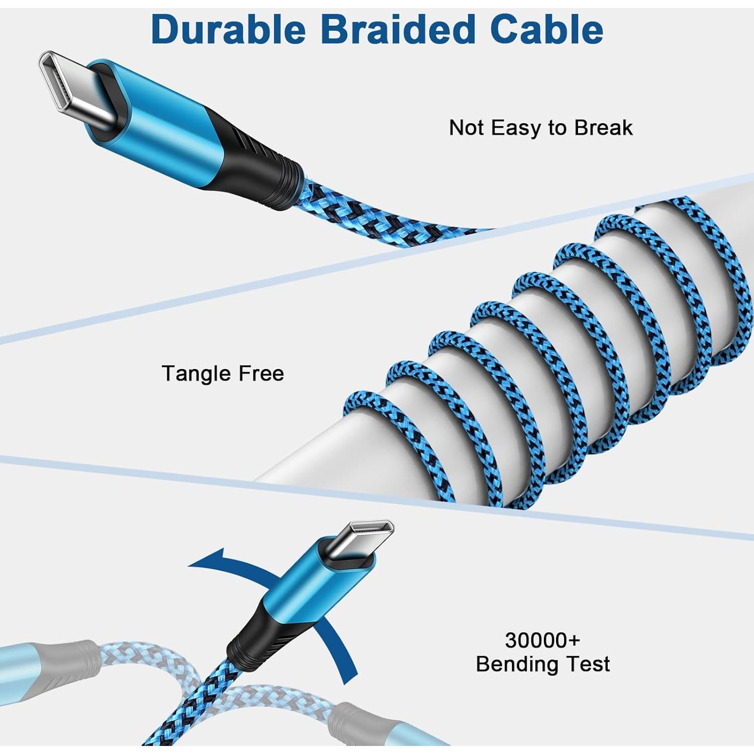 Cable de carga rápida USB C Samsung 10FT 3.1A trenzado