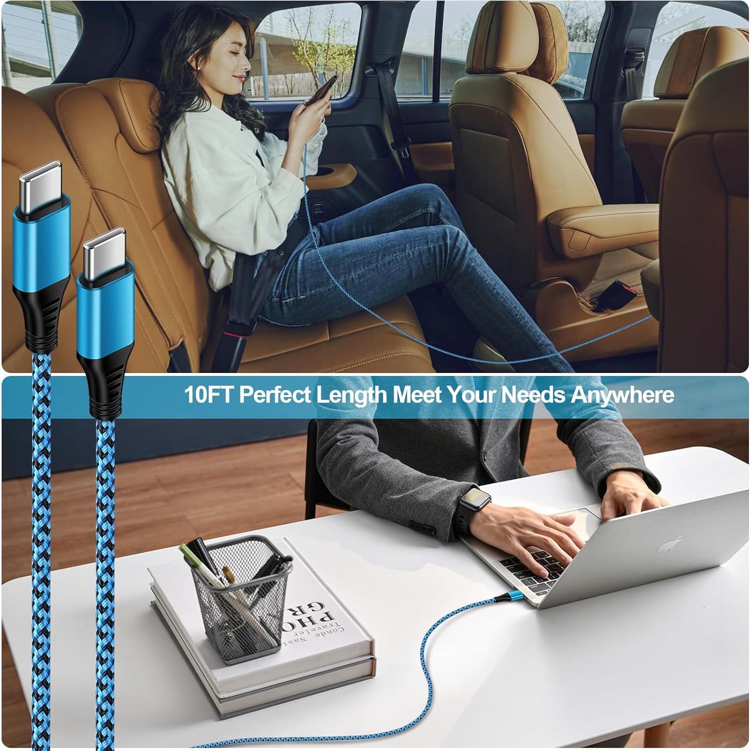 Cable de carga rápida USB C Samsung 10FT 3.1A trenzado