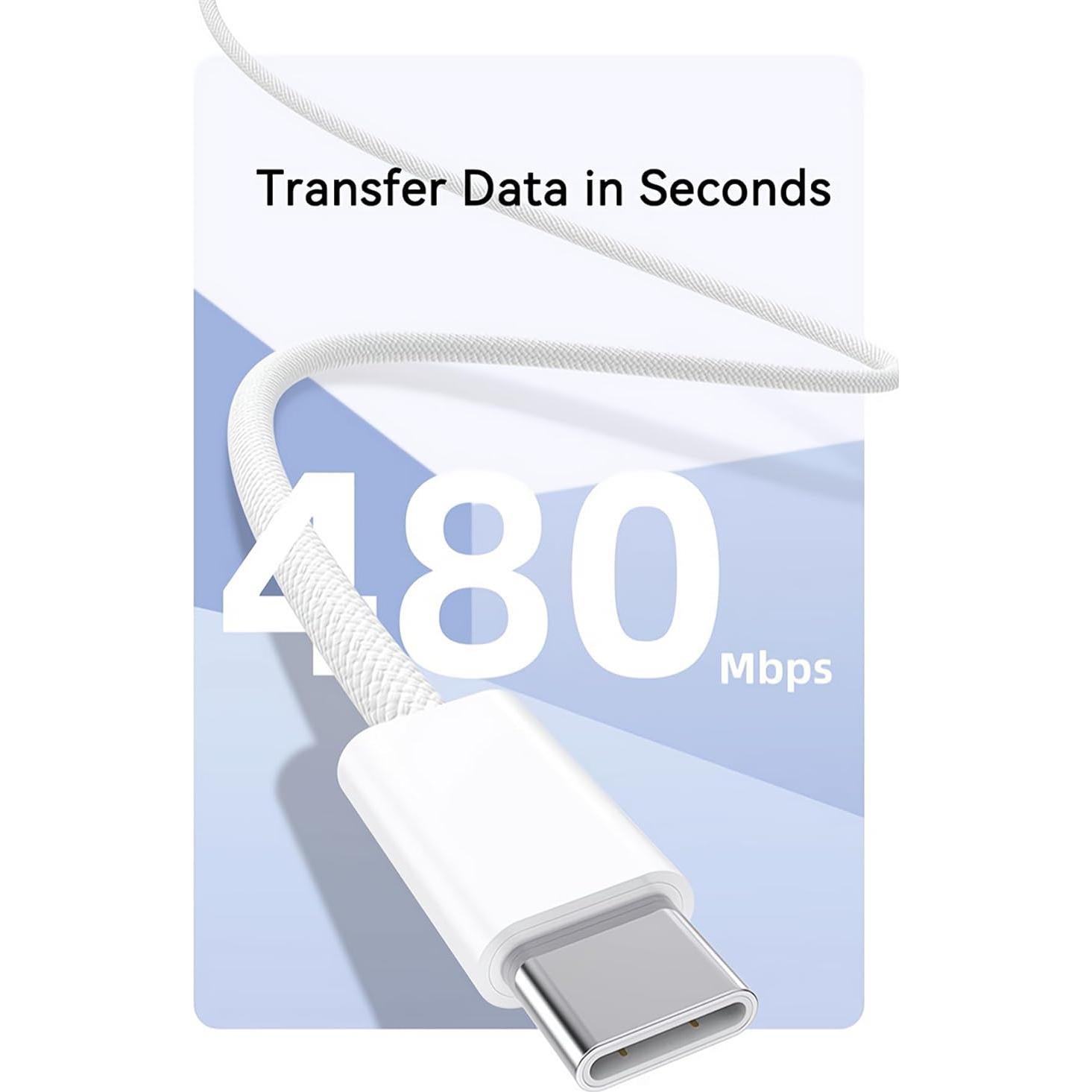 Cable USB-C trenzado 3 m Somzu 2-Pack Carga Rápida iPhone 16