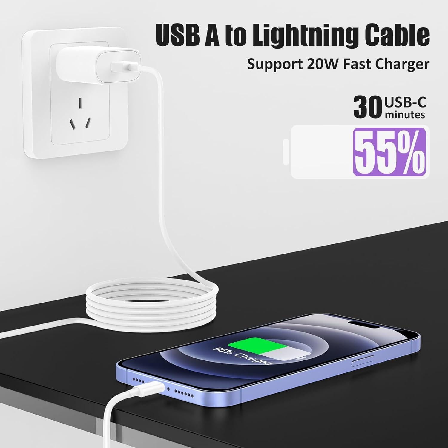 Cable USB a Lightning Essri 3Pack 10 pies Carga Rápida