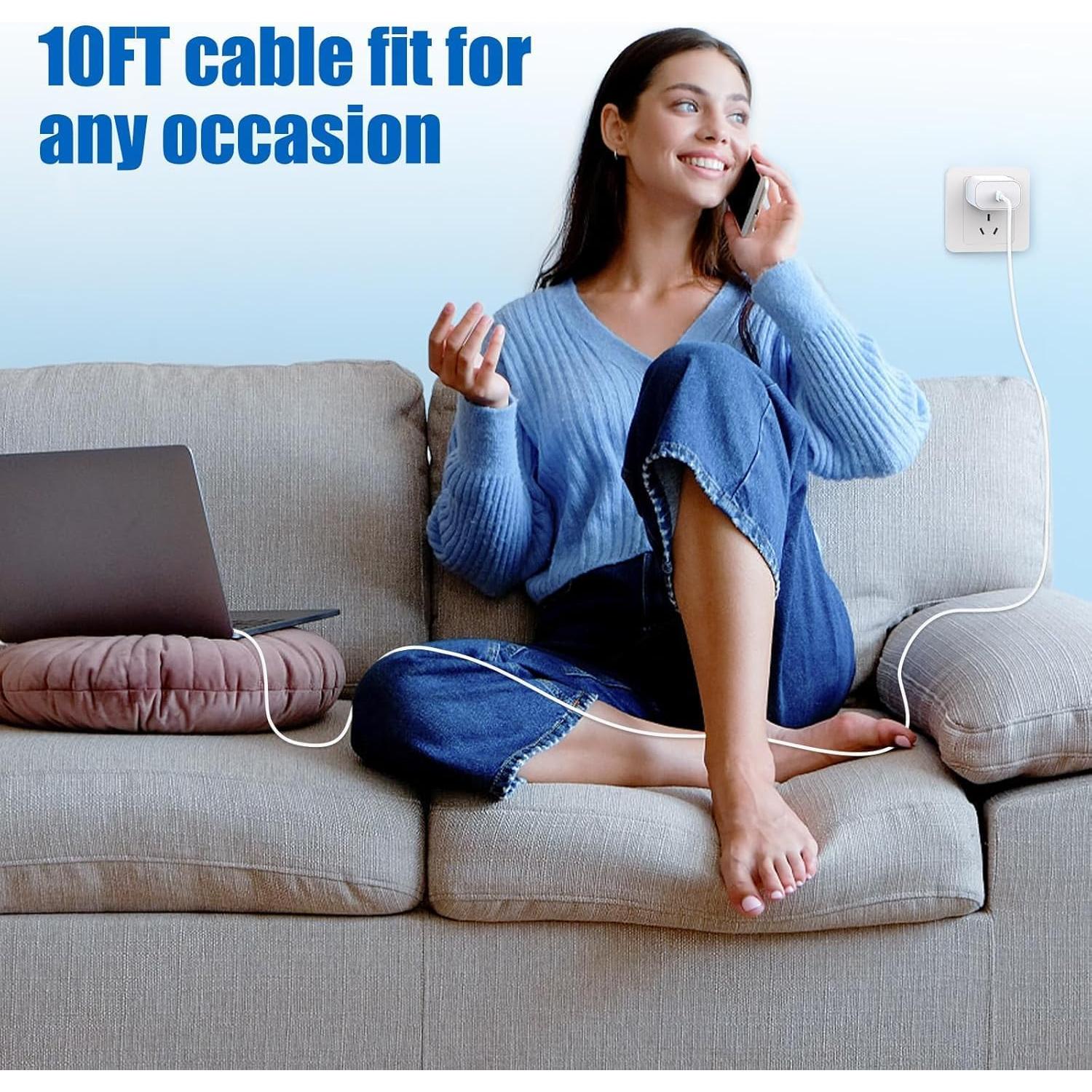 Cargador Rápido Jeenek 20W USB C + Cable 3m Blanco