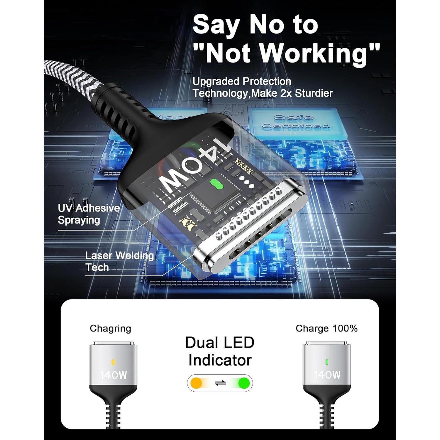 Cable de Carga USB-C a MagSafe 3 140W para MacBook Pro/Air