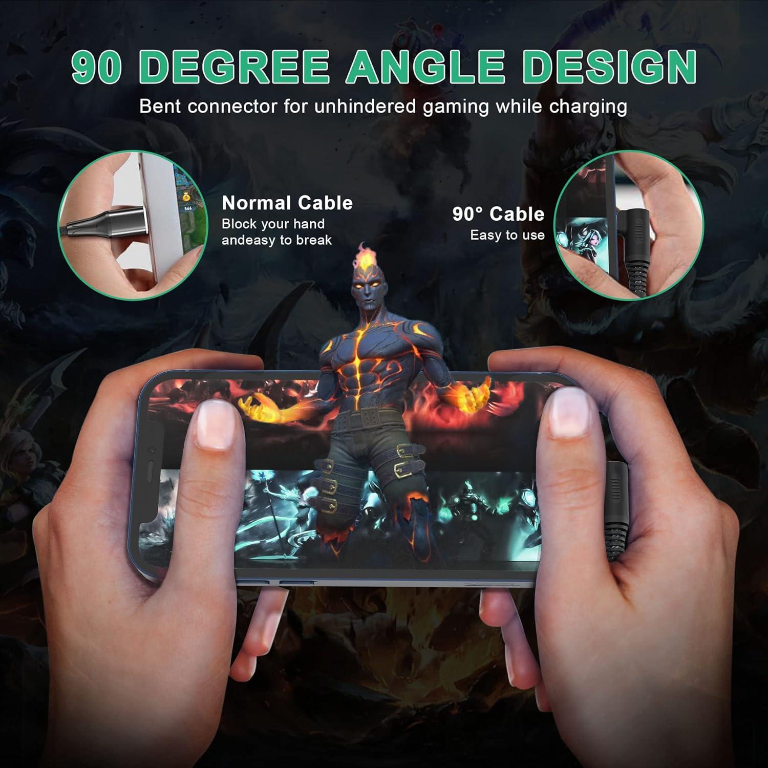 Cable de Carga Lightning Bawanfa 6.1m Ángulo Recto MFi iPhone