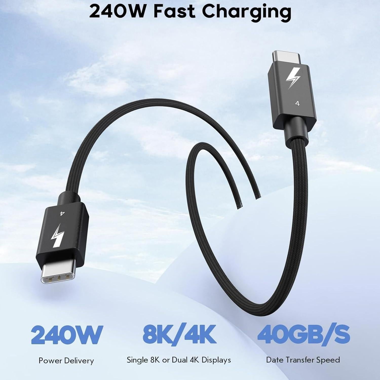 Cable Thunderbolt 4 3M Apple USB-C 240W Carga Rápida 40Gbps