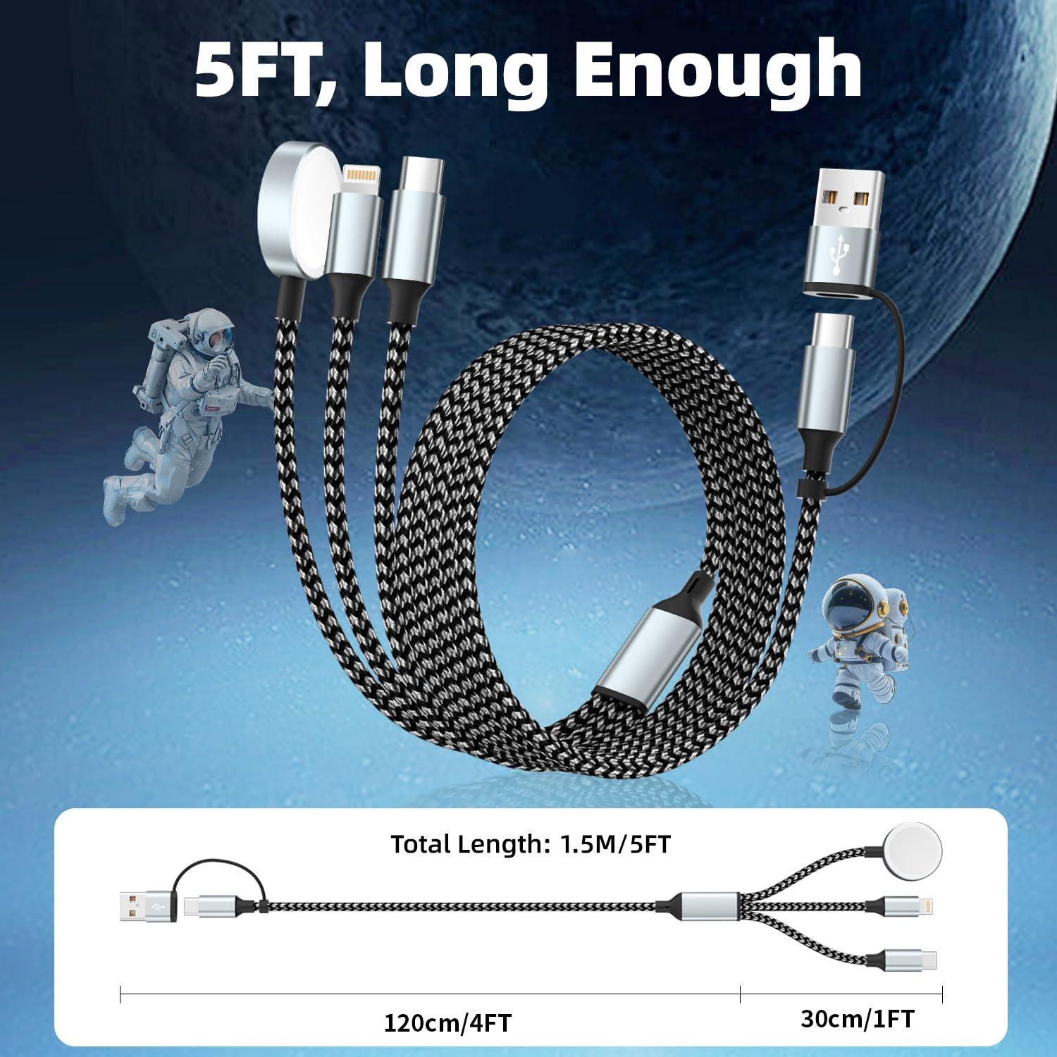 Cable de Carga Multi 3 en 2 MPATIBY 1.52m para iWatch y iPhone