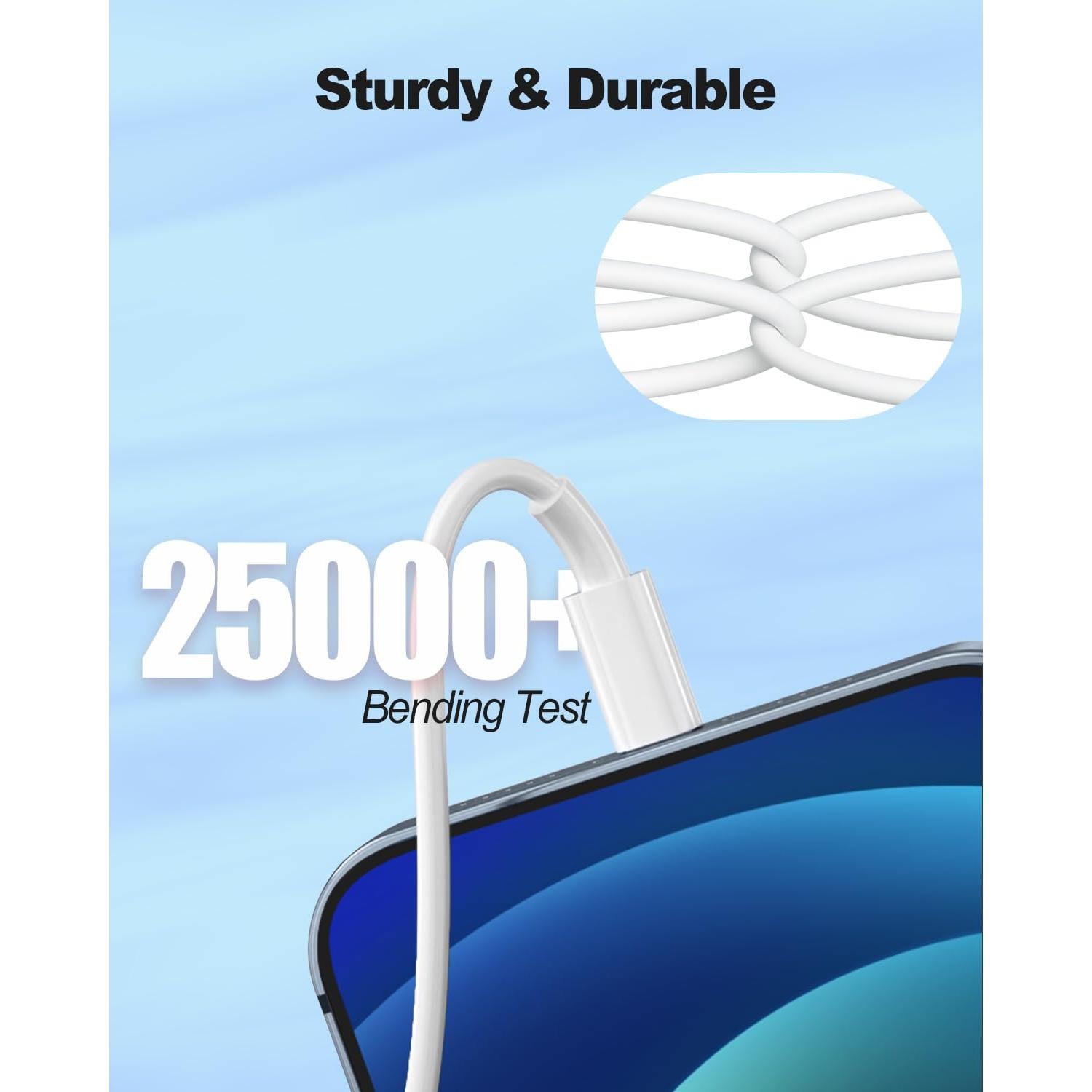 Cable Carplay USB A a Lightning 10 pies MUSTHAVZ - Paquete de 2