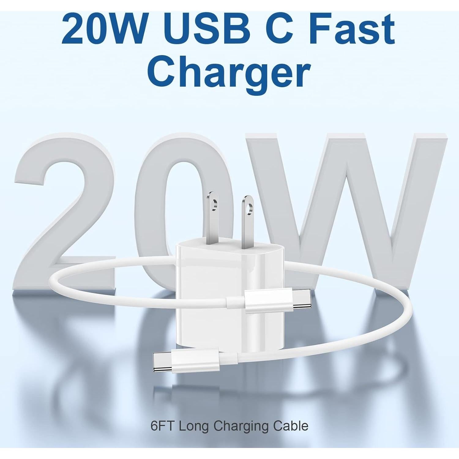 Cargador Rápido USB C 20W Qalirvis + Cable 3m para iPhone 16
