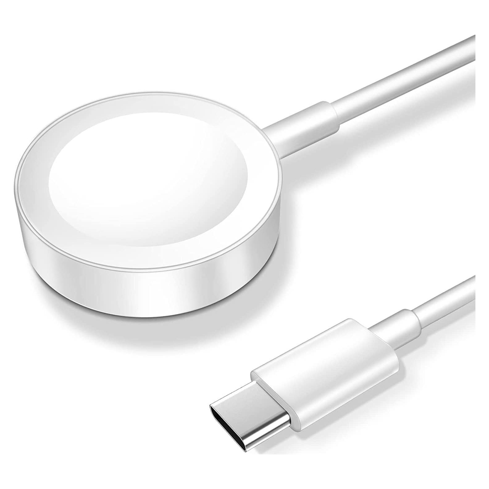 Cable de Carga Magnético USB C xiwxi para Apple Watch 2M Blanco