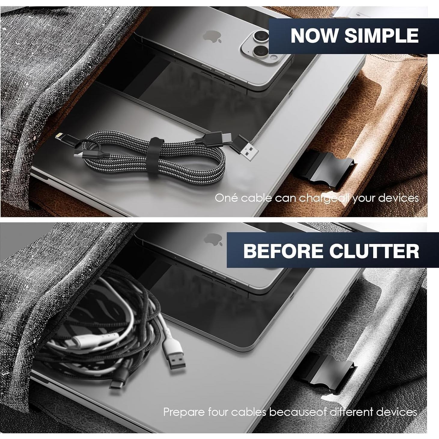 Cable de Carga Extra Largo 6m 60W USB-C y Lightning para iPhone