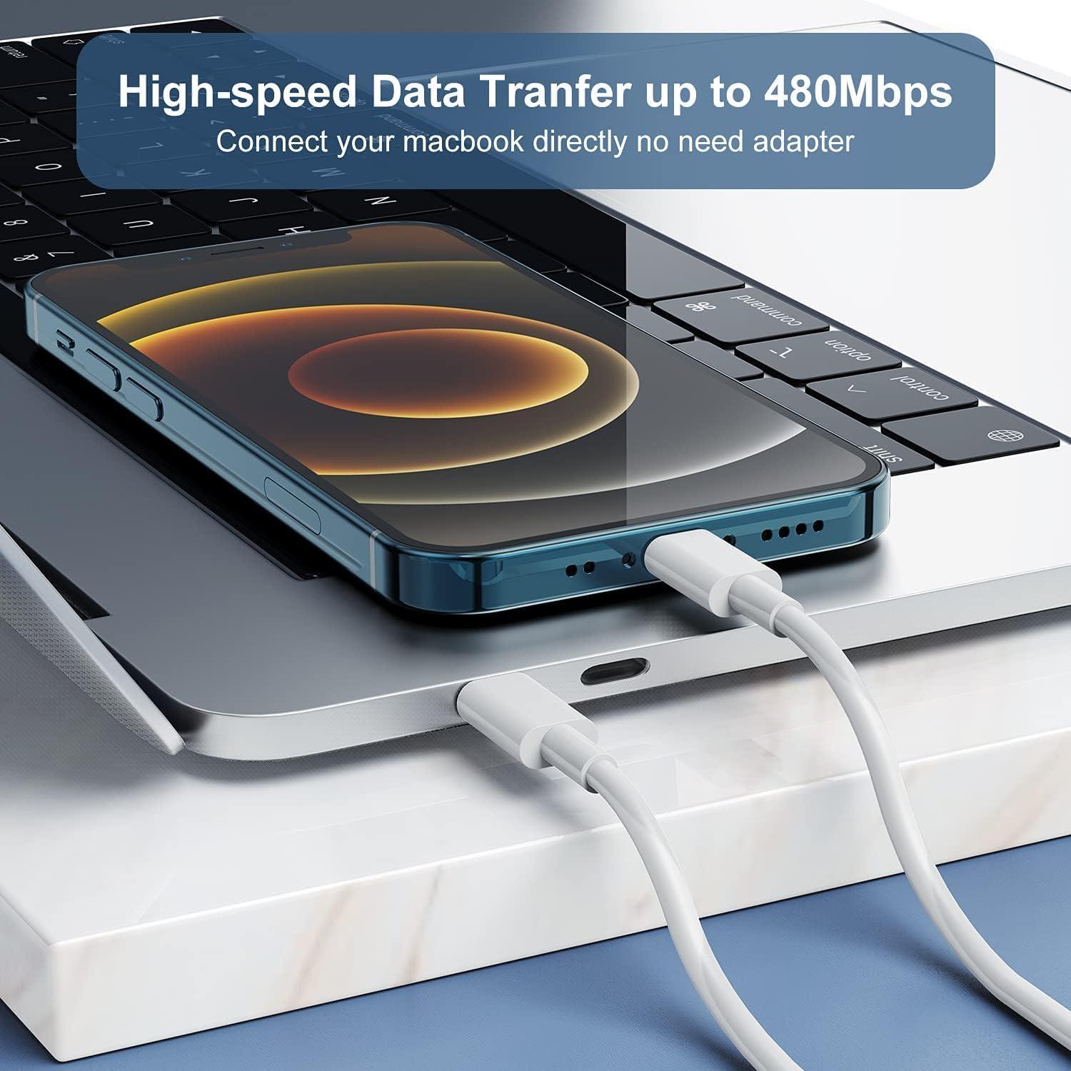 Cable de Carga Rápida 3m Jeenek USB C a Lightning MFi