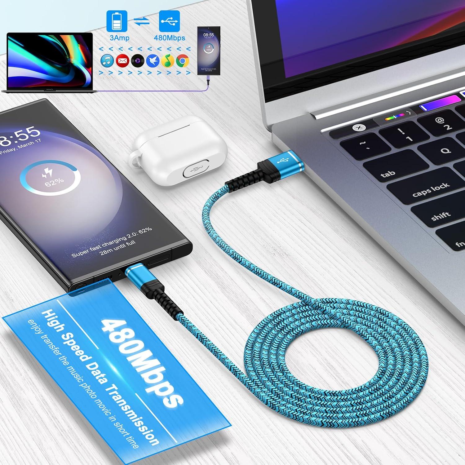 Cable de Carga Rápida USB A a C 10FT 3.1A para iPhone 16e