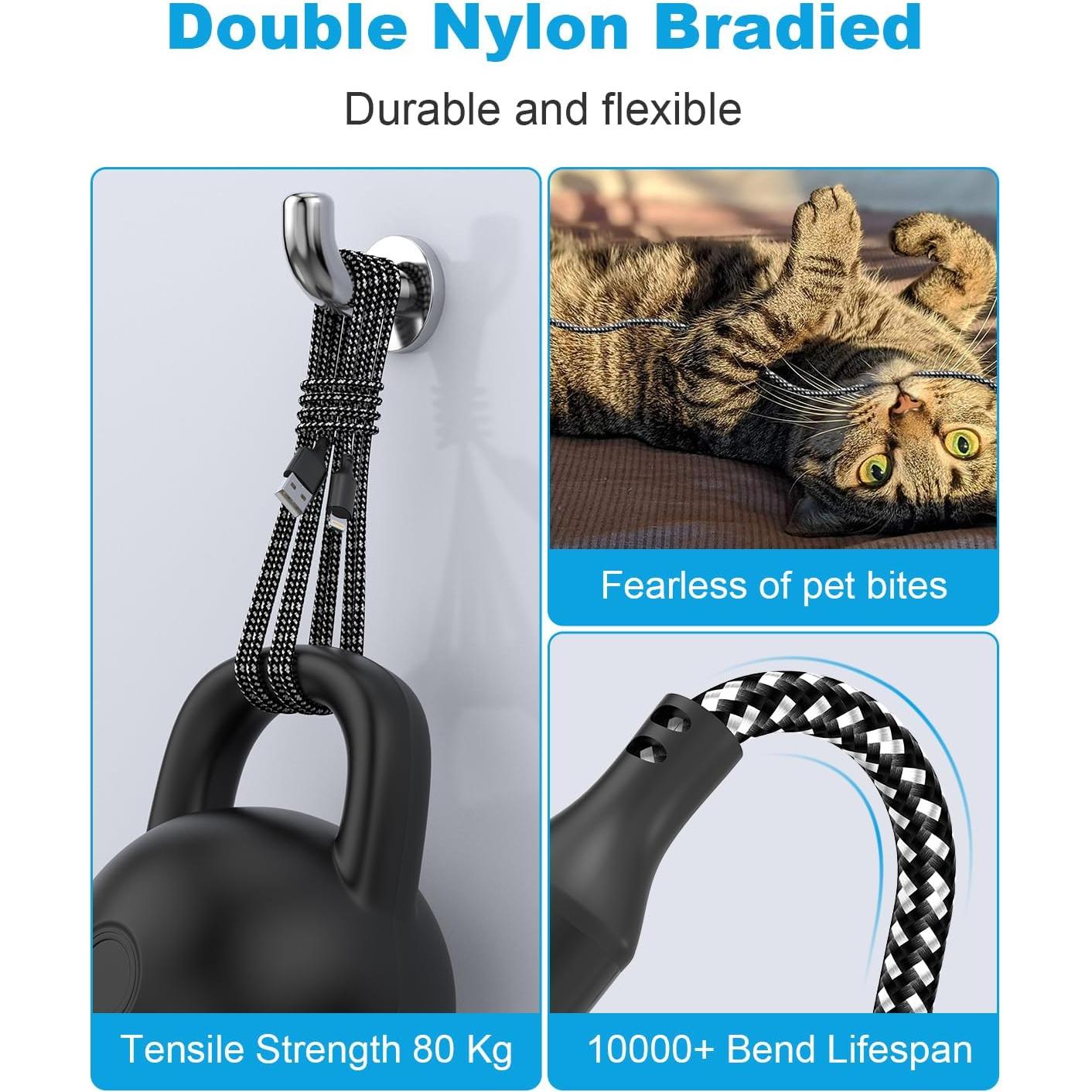 Cable de Carga Extra Largo 6.1m MFi para iPhone y iPad - Negro