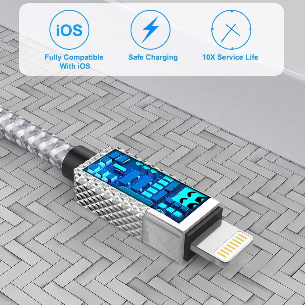 Cable de Carga Extra Largo 6m para iPhone MFi Rápido