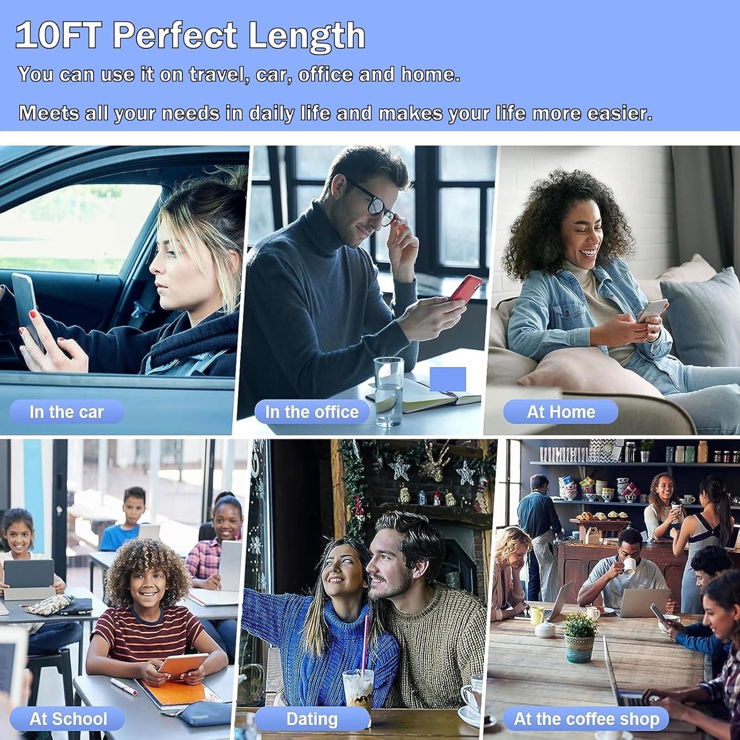 Cargador Rápido USB C PD 3.0 para iPhone - 2 Pack 10FT MFi