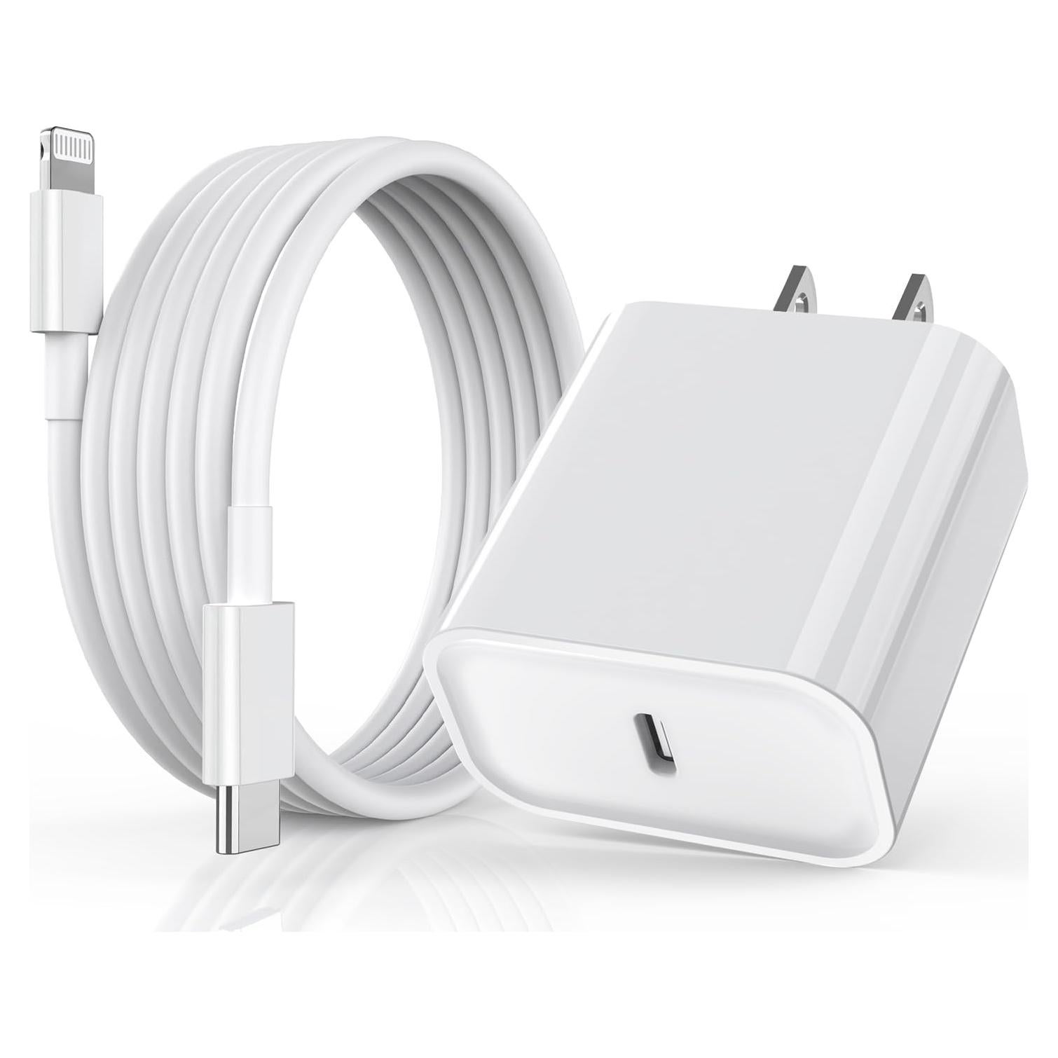 Cargador Rápido 20W USB-C con Cable Lightning 10FT Apple MFi