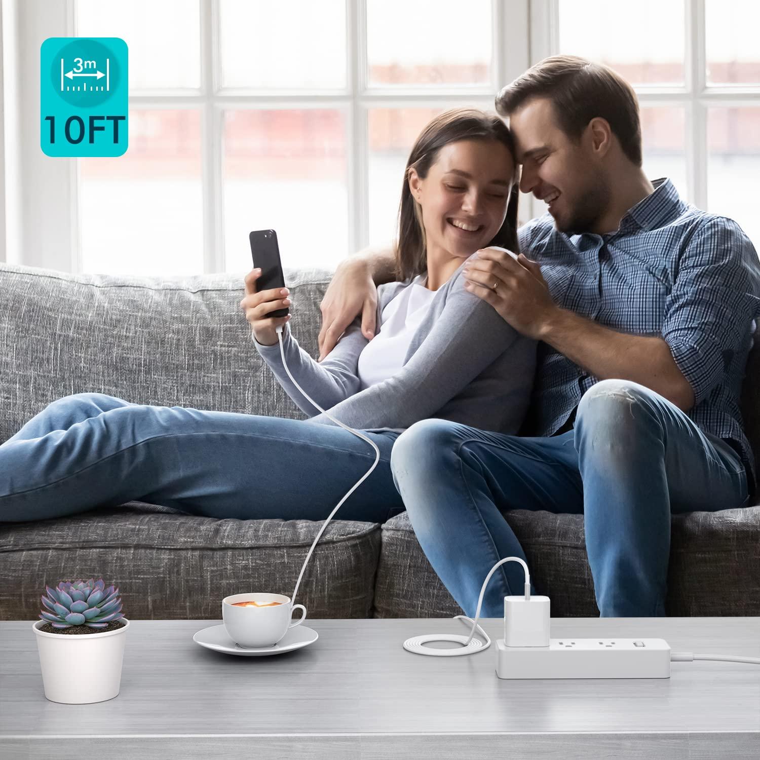 Cargador Rápido 20W USB-C con Cable Lightning 10FT Apple MFi