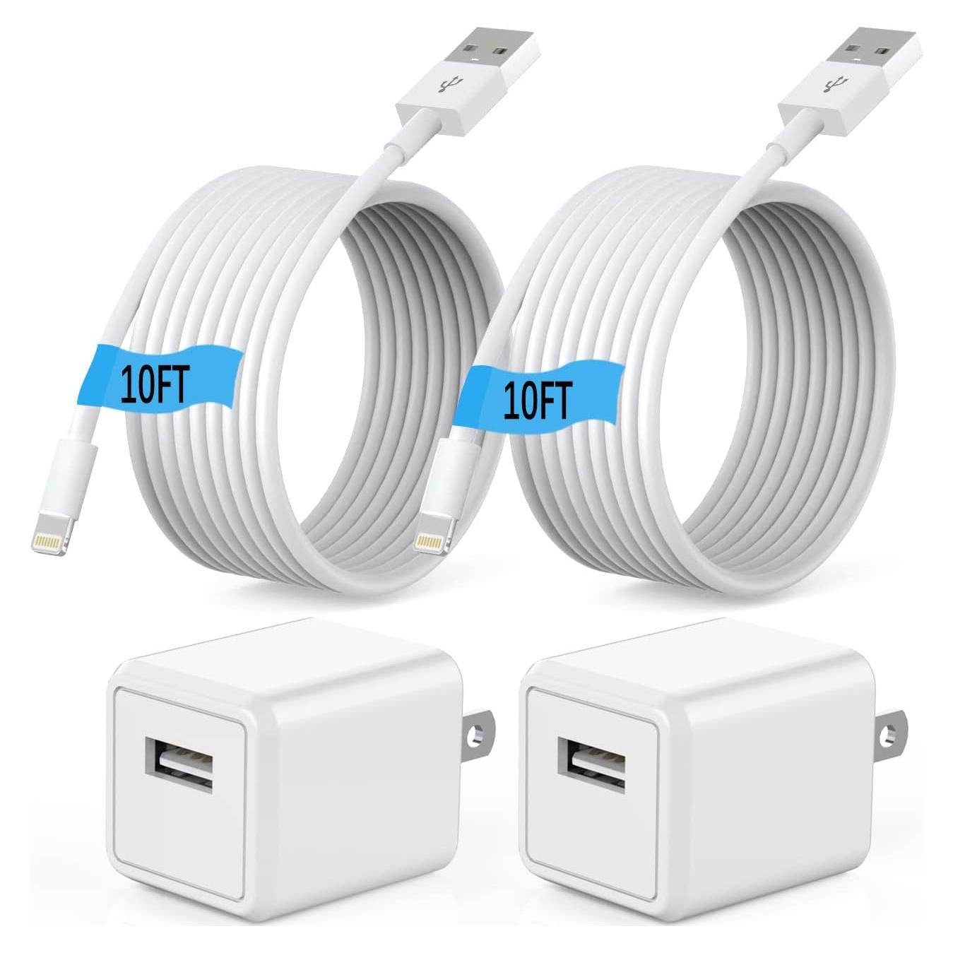 Cargador Rápido 2Pack Yeptech para iPhone 3m Lightning