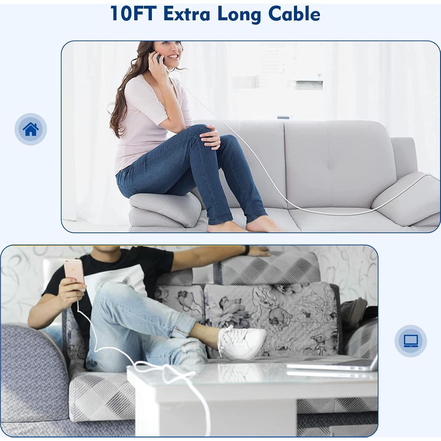 Cargador Rápido 2Pack Yeptech para iPhone 3m Lightning