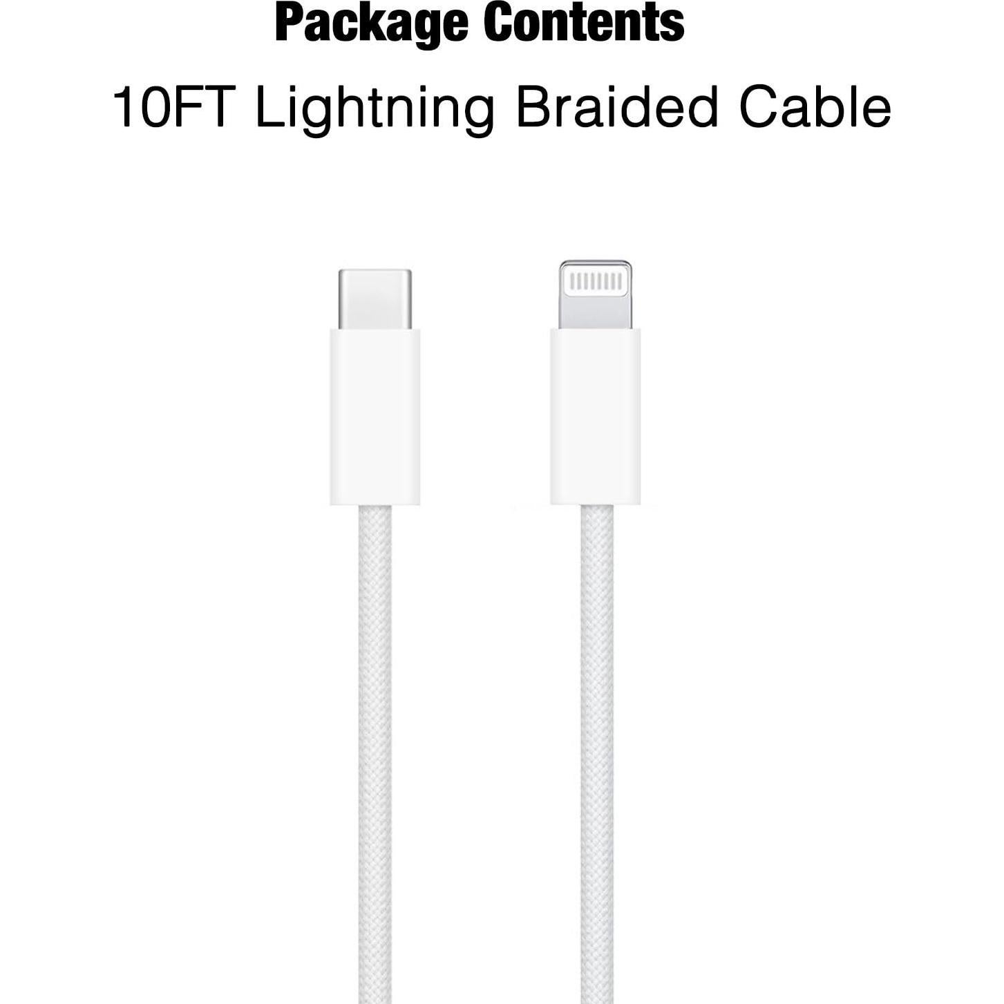 Cable trenzado 3m Lightning a USB C Abysssea carga rápida