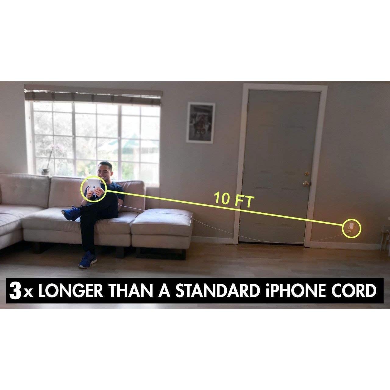 Cable trenzado 3m Lightning a USB C Abysssea carga rápida