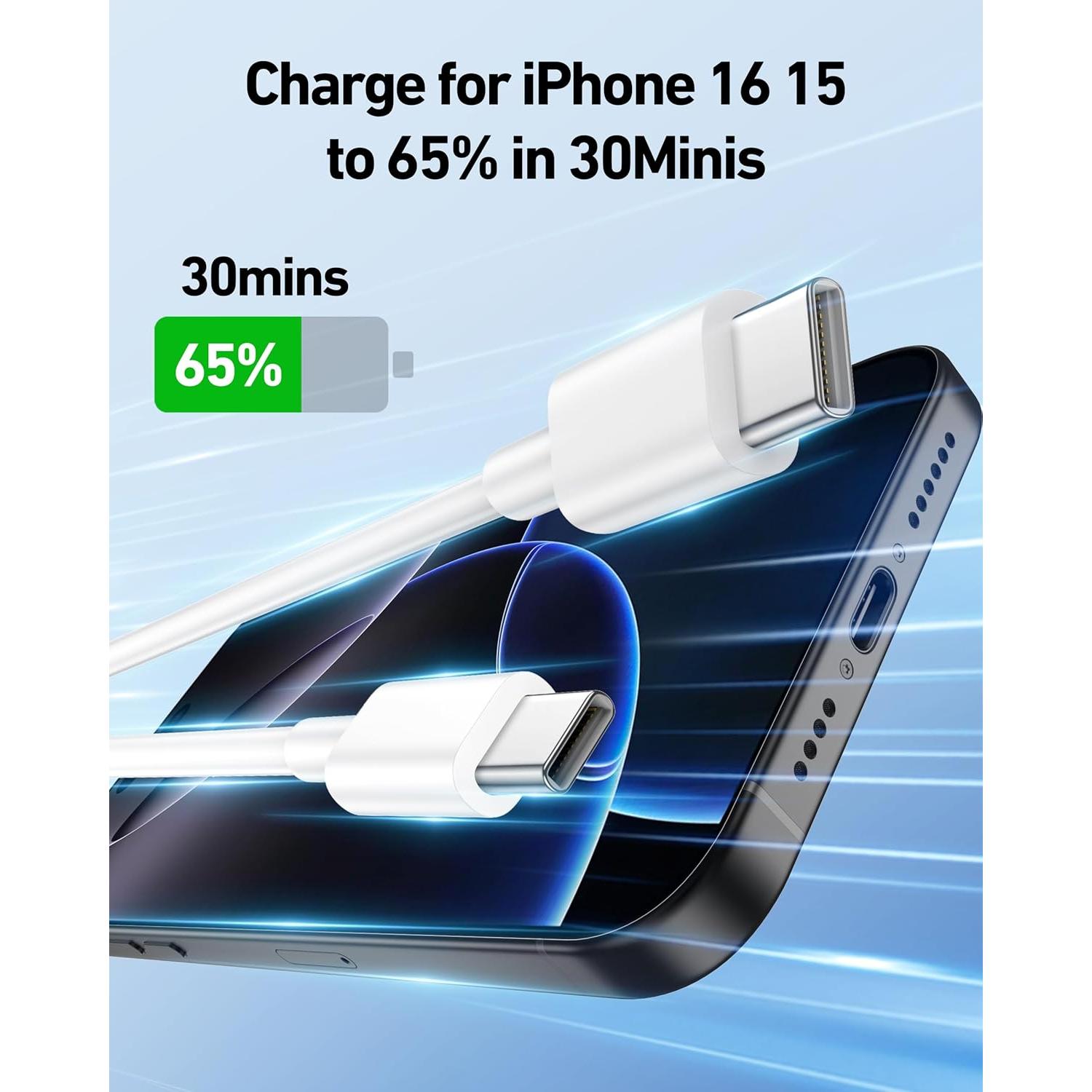 Cable de Carga USB C a C 10FT Heyuan Renzhi - 60W Rápido